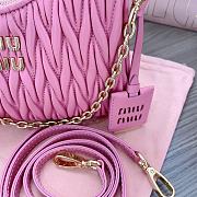 Fortok MiuMiu Matelasse Shoulder Bag Pink 5BH211 16.5x21x5.5cm - 4