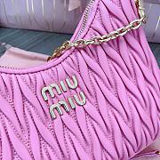 Fortok MiuMiu Matelasse Shoulder Bag Pink 5BH211 16.5x21x5.5cm - 2