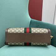 Fortok Gucci GG Supreme Ophidia Web Satchel Bag Beige&Brown 524532 32x16.5x12.5cm - 4