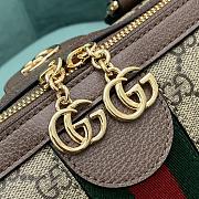 Fortok Gucci GG Supreme Ophidia Web Satchel Bag Beige&Brown 524532 32x16.5x12.5cm - 3