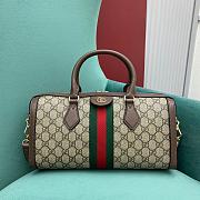 Fortok Gucci GG Supreme Ophidia Web Satchel Bag Beige&Brown 524532 32x16.5x12.5cm - 1
