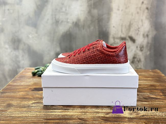 Fortok Givenchy 3D Printed Logo Sneakers Red - 1