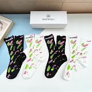 Fortok Balenciaga Socks Set Black & White (4 Pairs)  - 1