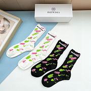 Fortok Balenciaga Socks Set Black & White (4 Pairs)  - 2