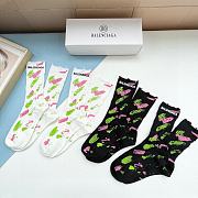 Fortok Balenciaga Socks Set Black & White (4 Pairs)  - 4