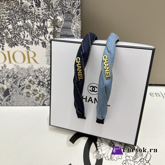 Fortok Chanel Denim Blue/Dark Blue Headband - 1