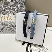 Fortok Chanel Denim Blue/Dark Blue Headband - 1