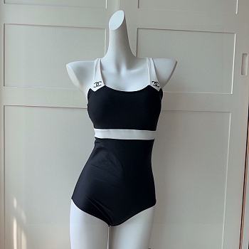 Fortok Chanel One-piece Swimsuit Black