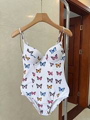 Fortok Versace Butterfly Pattern Swimsuit White - 1