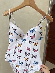 Fortok Versace Butterfly Pattern Swimsuit White - 4