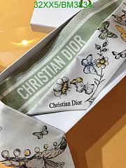 Fortok Dior Mitzah Butterfly Silk Scarf Green 6x105cm - 4