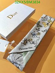 Fortok Dior Mitzah Butterfly Silk Scarf Green 6x105cm - 2