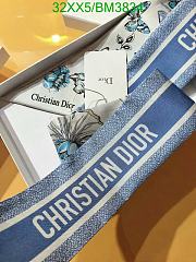 Fortok Dior Mitzah Butterfly Silk Scarf Blue 6x105cm - 3