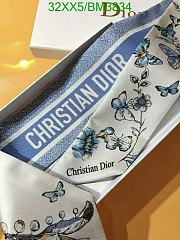Fortok Dior Mitzah Butterfly Silk Scarf Blue 6x105cm - 2