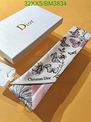 Fortok Dior Mitzah Butterfly Silk Scarf Pink 6x105cm - 4