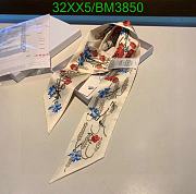 Fortok Dior Hibiscus Silk Scarf 6x105cm - 1