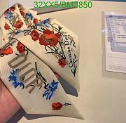 Fortok Dior Hibiscus Silk Scarf 6x105cm - 5