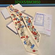 Fortok Dior Hibiscus Silk Scarf 6x105cm - 3