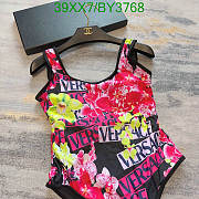 Fortok Versace One-piece Printed Swimsuit Black & Pink - 4