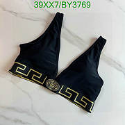 Fortok Versace Bikini Top With Greca Band Black - 2