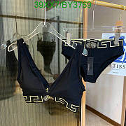 Fortok Versace Bikini Top With Greca Band Black - 3