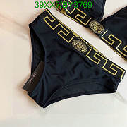 Fortok Versace Bikini Top With Greca Band Black - 5