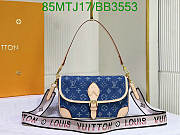 Fortok Louis Vuitton Diane Handbag Blue Denim M45985 25x15x9cm - 1