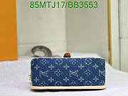 Fortok Louis Vuitton Diane Handbag Blue Denim M45985 25x15x9cm - 4