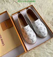 Fortok Louis Vuitton Monogram Espadrilles White/Silver Logo Slip-on - 1