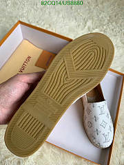 Fortok Louis Vuitton Monogram Espadrilles White/Silver Logo Slip-on - 6