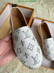 Fortok Louis Vuitton Monogram Espadrilles White/Silver Logo Slip-on - 5