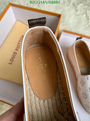 Fortok Louis Vuitton Monogram Espadrilles White/Silver Logo Slip-on - 4