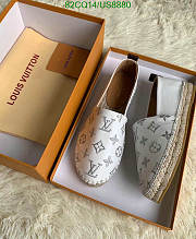 Fortok Louis Vuitton Monogram Espadrilles White/Silver Logo Slip-on - 3