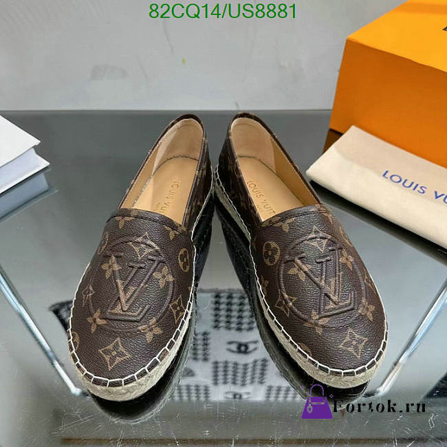 Fortok Louis Vuitton Bidart Logo Embossed Slip-on Brown - 1