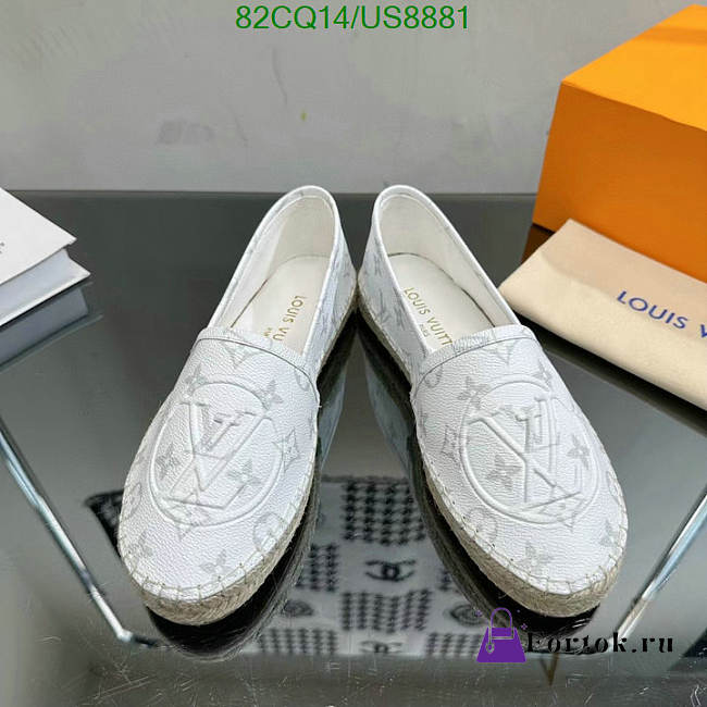 Fortok Louis Vuitton Bidart Logo Embossed Slip-on White - 1
