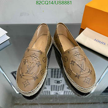 Fortok Louis Vuitton Bidart Logo Embossed Slip-on Light Brown