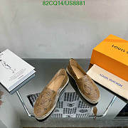 Fortok Louis Vuitton Bidart Logo Embossed Slip-on Light Brown - 5