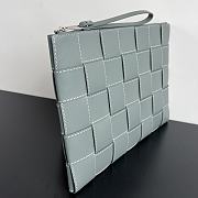 Fortok Bottega Veneta Large Intreccio Leather Wristlet Pouch Green 649616 35x25x1cm - 5