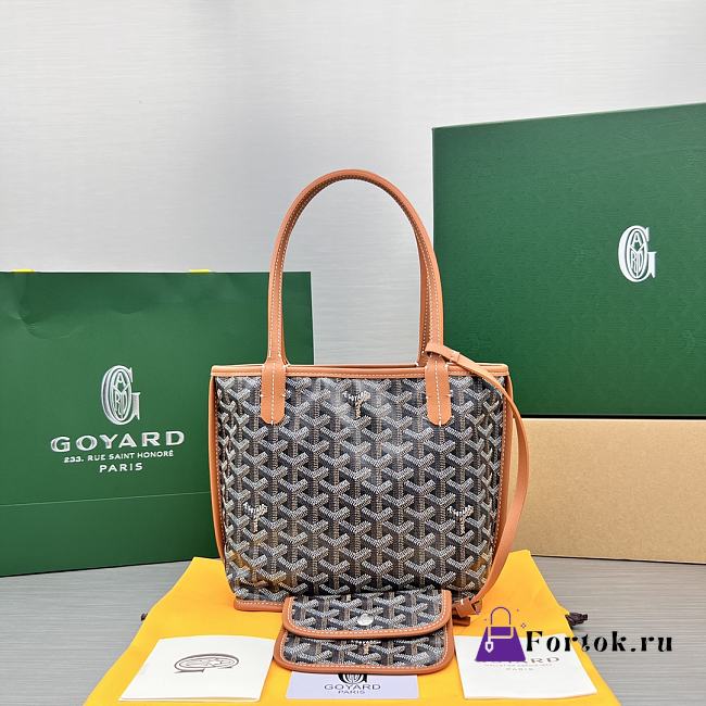 Fortok Goyard Mini Tote Bag Black & Brown - 1