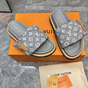 Fortok Louis Vuitton Pool Pillow Flat Comfort Mules Denim Grey - 1