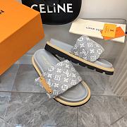 Fortok Louis Vuitton Pool Pillow Flat Comfort Mules Denim Grey - 2