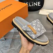 Fortok Louis Vuitton Pool Pillow Flat Comfort Mules Denim Grey - 3