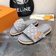 Fortok Louis Vuitton Pool Pillow Flat Comfort Mules Denim Grey - 5