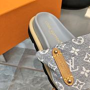 Fortok Louis Vuitton Pool Pillow Flat Comfort Mules Denim Grey - 4