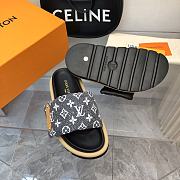  Fortok Louis Vuitton Pool Pillow Flat Comfort Mules Denim Grey & Black - 2