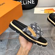  Fortok Louis Vuitton Pool Pillow Flat Comfort Mules Denim Grey & Black - 3