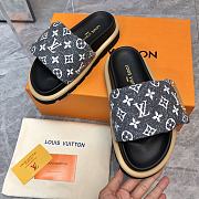  Fortok Louis Vuitton Pool Pillow Flat Comfort Mules Denim Grey & Black - 6