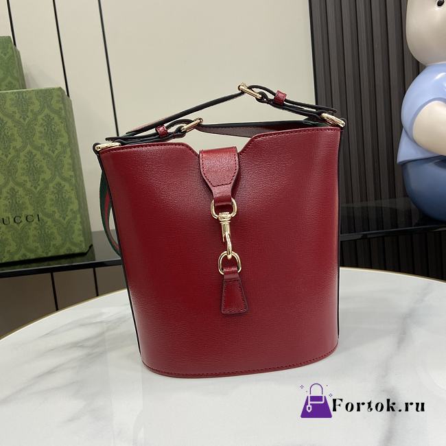 Fortok Gucci Original Mini Bucket Bag Red 782908 18.5x20.5x12.5cm - 1