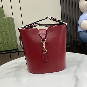 Fortok Gucci Original Mini Bucket Bag Red 782908 18.5x20.5x12.5cm