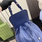 Fortok Gucci Jumbo GG Backpack Blue Leather 625770 34x41x12cm - 4